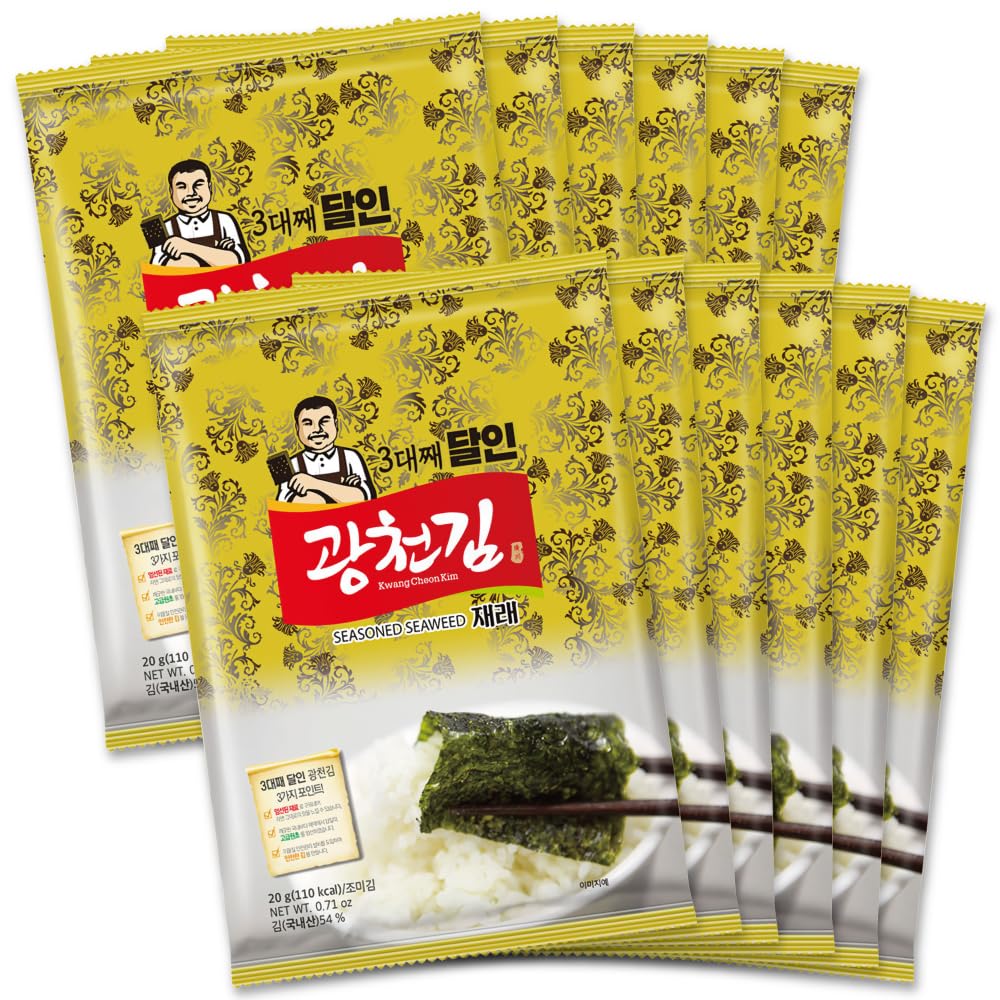 Amazon.co.jp: 広川 韓国 味付けのり 全形(5枚入) 12袋セット / 輸入元